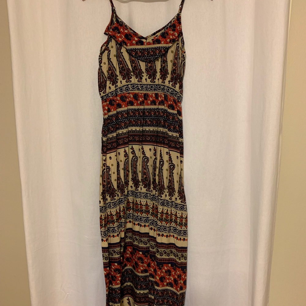 Red and a Blue Maxi Dress